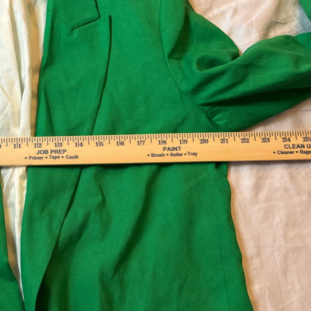 Zara Women's Green Linen Blazer - Picture 6 of 7